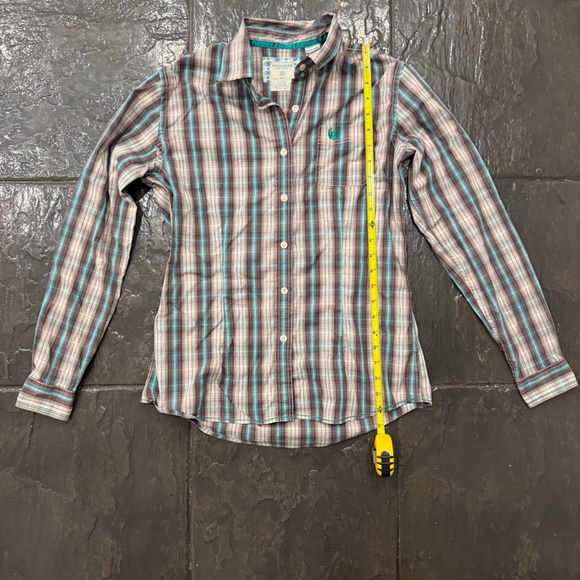 Panhandle Rough Stock Plaid Long Sleeve Button Down Shirt Women’s Small - Picture 5 of 7